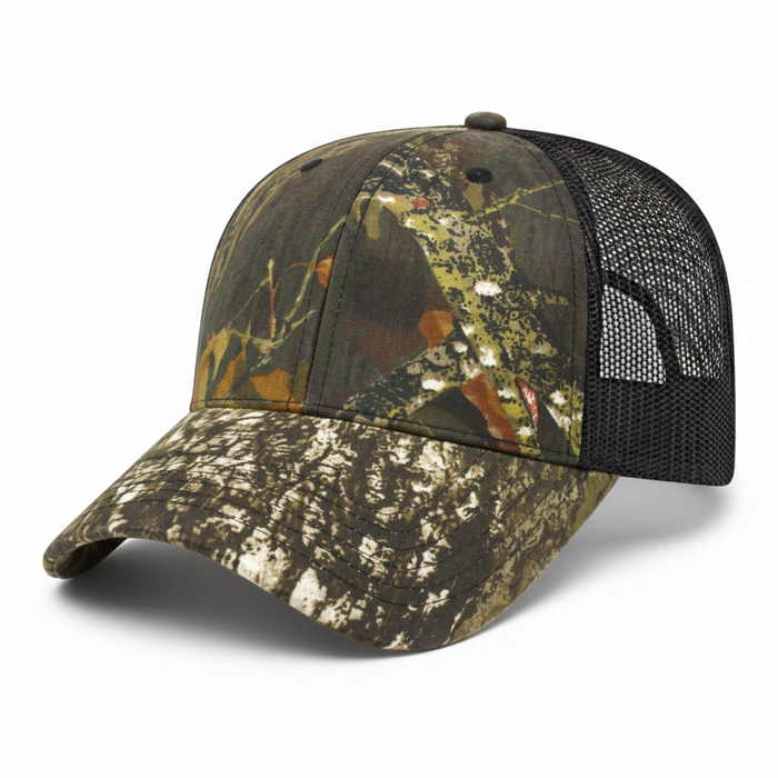 Custom Golf Camo Trucker Mesh Back Cap-Tournamentshowroom.com