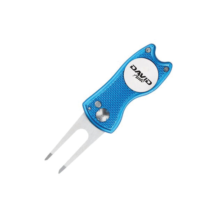 Custom Logo TiTUS® Steel Golf Divot Tool with Alloy Handle & White Ball Marker