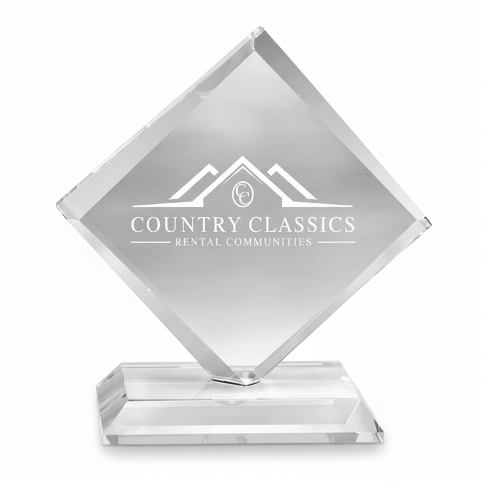 Custom Logo Diamond Optical Crystal Personalized Golf Award