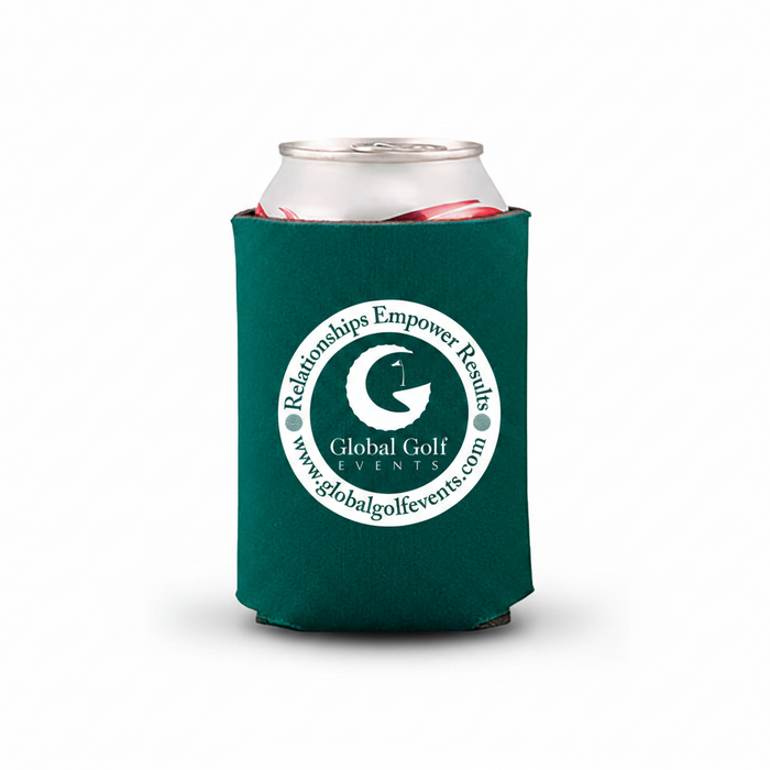 Custom Logo Fabric Golf Can Insulator Collapsible Beverage Holder - Tournamentshowroom.com