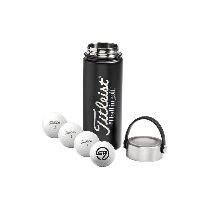 Titleist 4-Golf Ball Metal Sphere Water Bottle