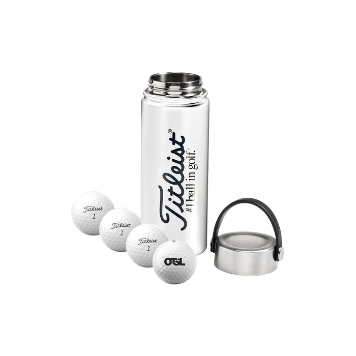 Titleist 4-Golf Ball Metal Sphere Water Bottle