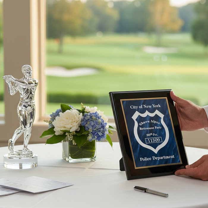 Custom Logo Acrylic Wall Plaque with Marble Finish & Laser Engraving - Tournamentshowroom.com