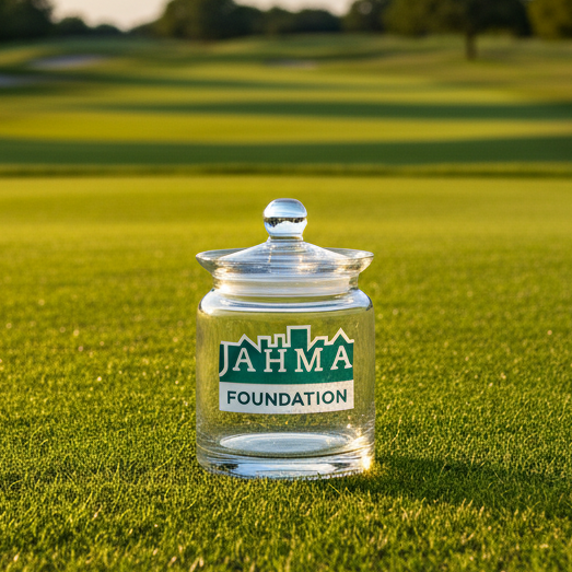 Custom Logo Etched Golf Award Crystal Biscuit Jar