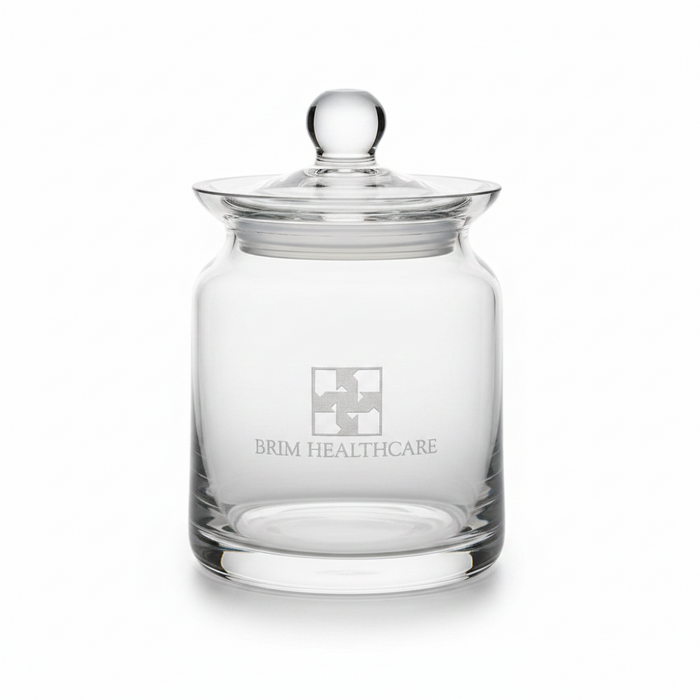 Custom Logo Etched Golf Award Crystal Biscuit Jar - Tournamentshowroom.com