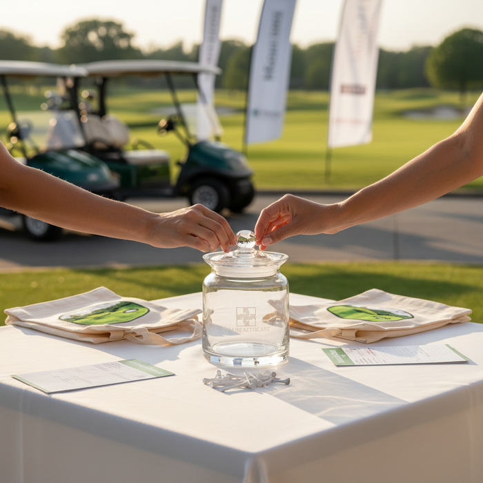 Custom Logo Etched Golf Award Crystal Biscuit Jar - Tournamentshowroom.com