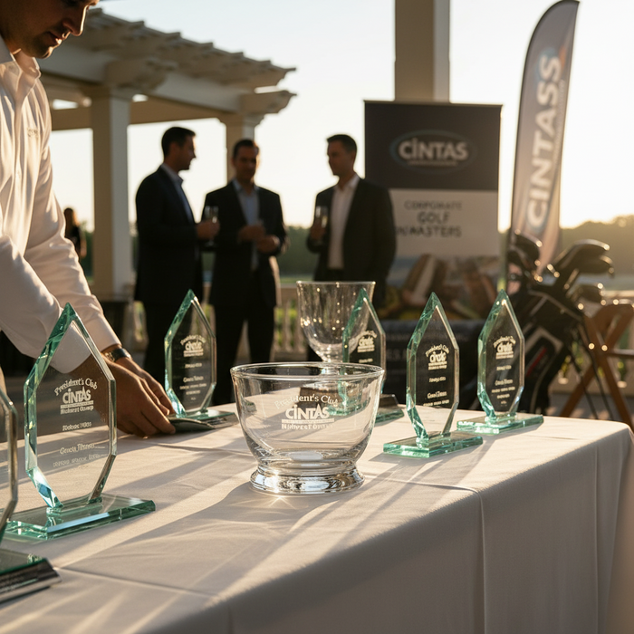 Custom Logo Heirloom Crystal Bowl Golf Awards
