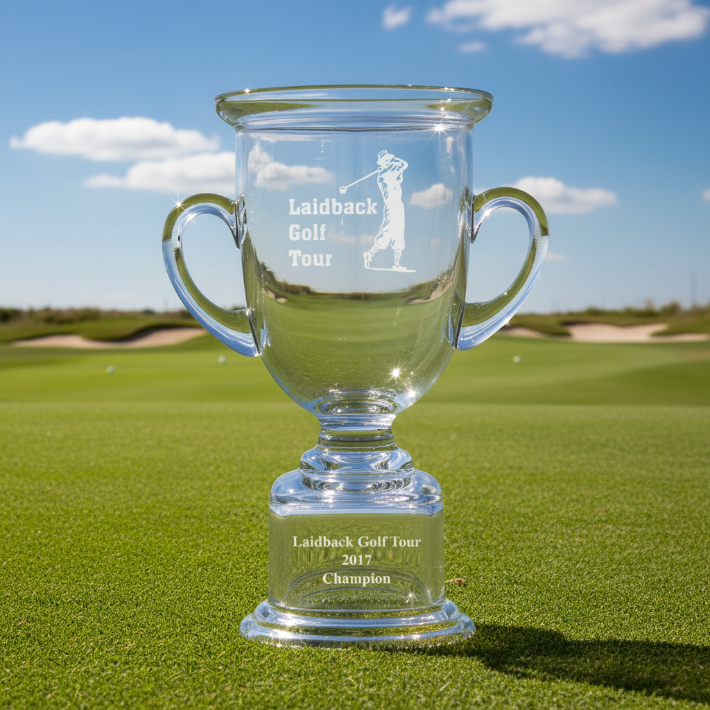 Custom Logo Etched Corporate Adirondack Golf Trophy Cup - Tournamentshowroom.com