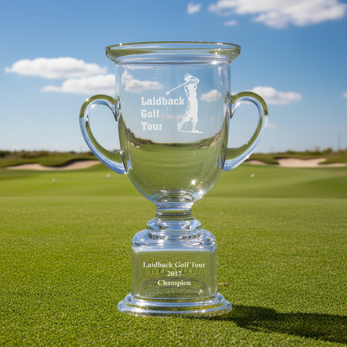 Custom Logo Etched Corporate Adirondack Golf Trophy Cup