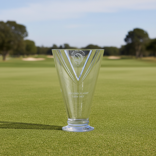 Custom Logo Etched  Golf Victory Award Crystal Cup - Tournamentshowroom.com