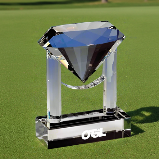 Custom Logo Etched Diamond Trophy Crystal Award - Tournamentshowroom.com