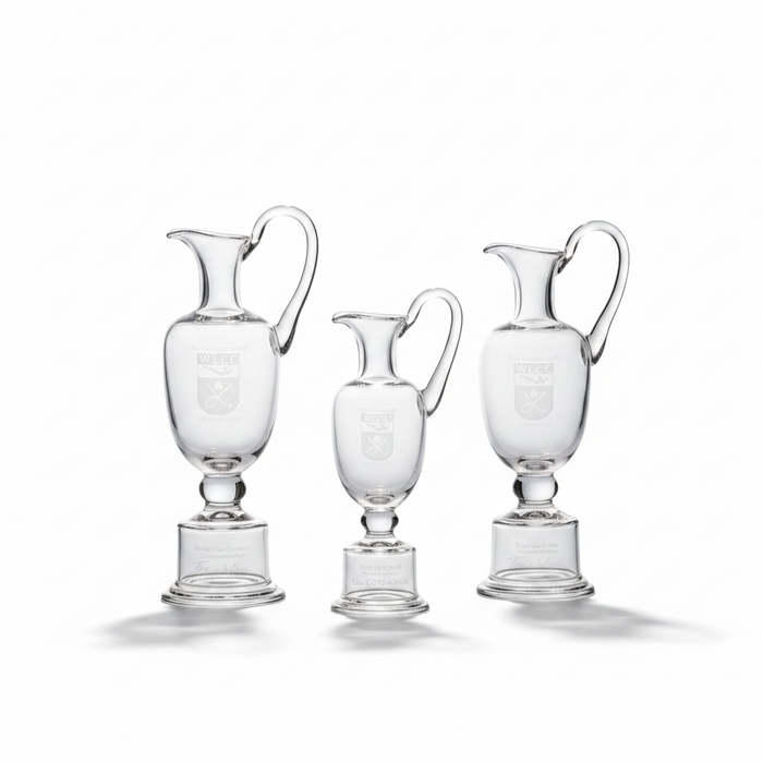 Custom Logo Claret Cup Crystal Golf Award Handblown Trophy - Tournamentshowroom.com
