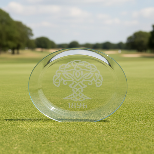 Custom Logo Golf Recognition Crystal Coaster Awards - Tournamentshowroom.com