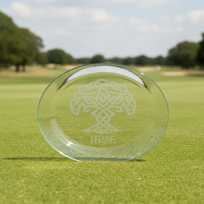 Custom Logo Golf Recognition Crystal Coaster Awards - Tournamentshowroom.com