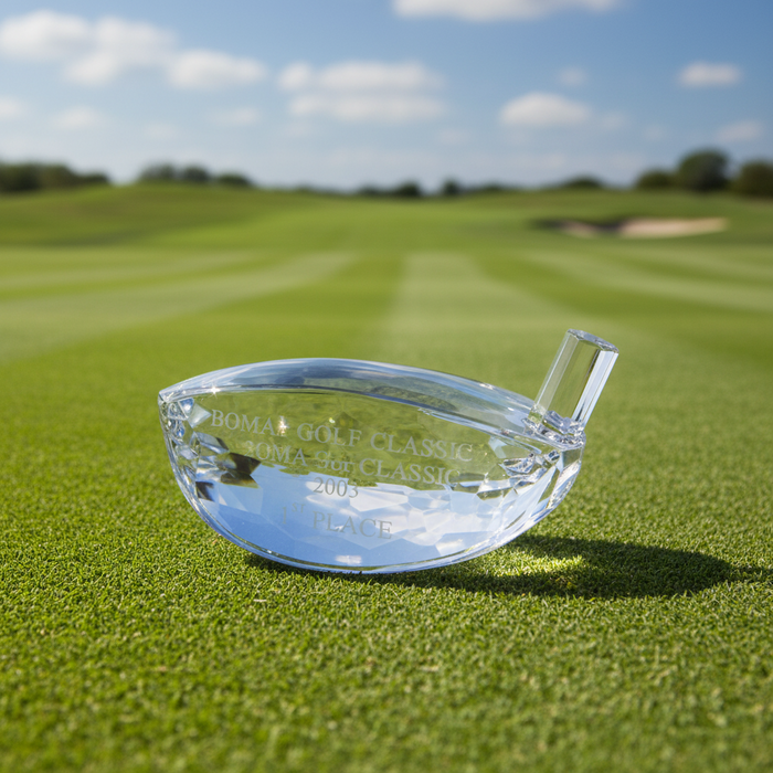 Custom Logo Crystal Driver Head Golf Awards - Tournamentshowroom.com