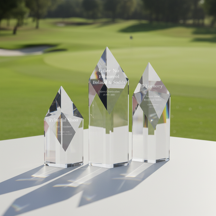 Custom Logo Super Diamond Optical Crystal Customized Golf Award