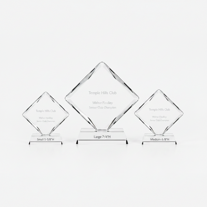 Custom Logo Diamond Optical Crystal Personalized Golf Award