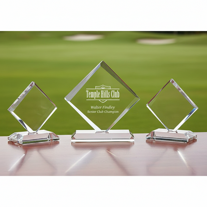 Custom Logo Diamond Optical Crystal Personalized Golf Award