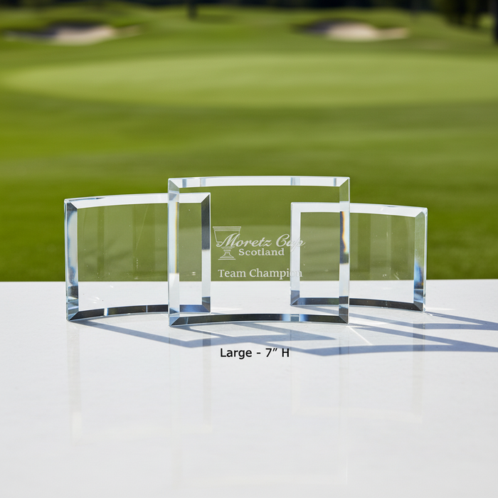 Custom Logo Crescent Optical Crystal Etched Golf Award
