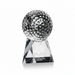 Custom Logo Engraved Triangular Based Sport Ball Crystal Golf Award - Tournamentshowroom.com
