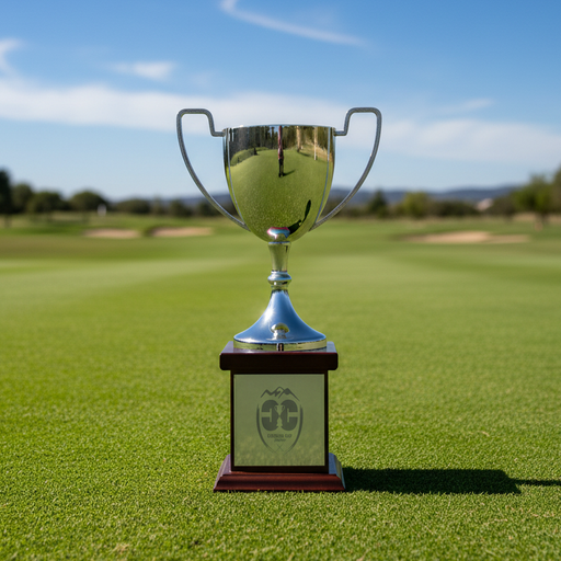 Custom Logo Swatkins Endurance Cup Award w/ 2 Cast Handle/ Walnut Base - Tournamentshowroom.com