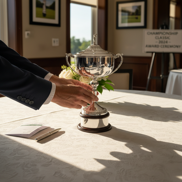 Custom Logo Silverplate Golf Trophy – 22" Supreme Cup