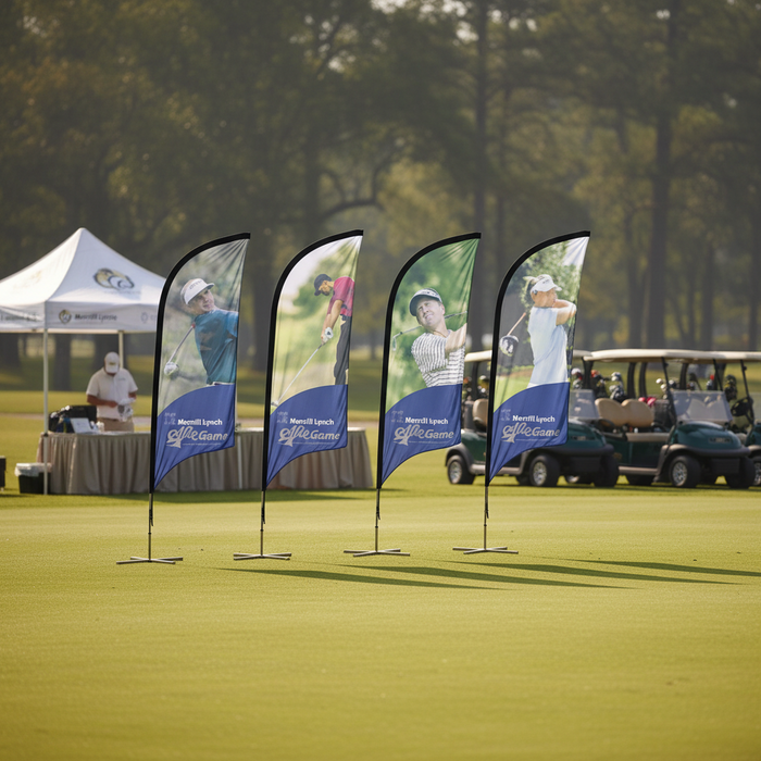 Custom Logo Feather Golf Flag Event Display
