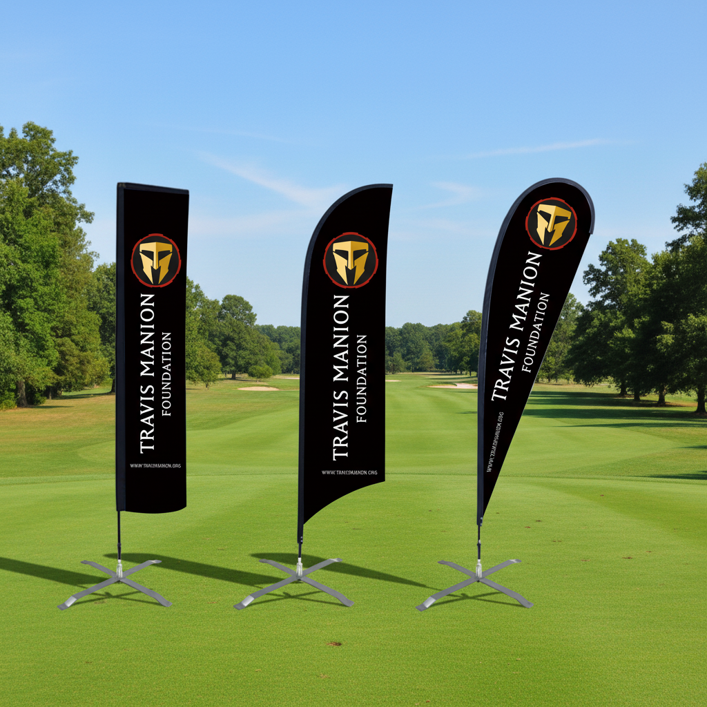 Custom Logo Golf Event Feather Flags - Tournamentshowroom.com