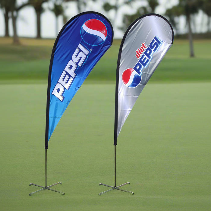 Custom Logo Teardrop Banner and Pole Printed