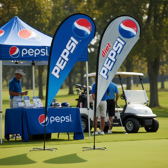 Custom Logo Teardrop Banner and Pole Printed