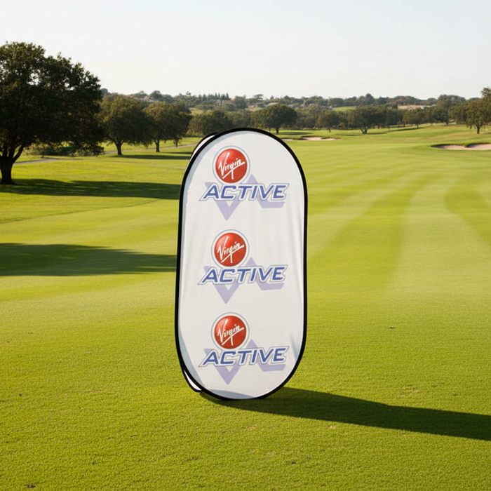 Custom Logo Golf Signs  Pop Out Banner - Tournamentshowroom.com