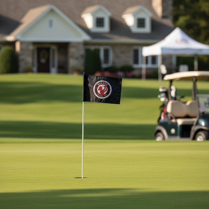 Custom Logo Golf Pin Flag with PVC Tube – 19" x 14"