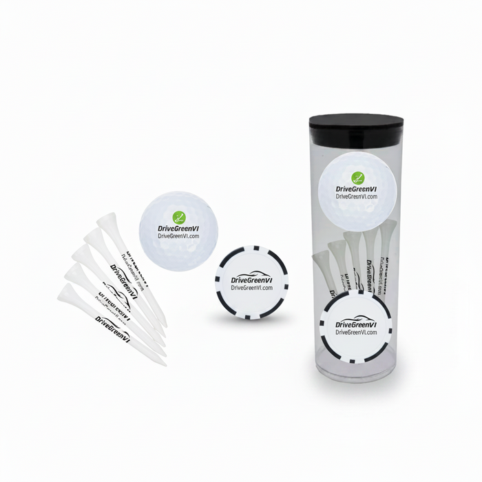 Custom Logo Golf Tee Gift Set with Ball & Poker Chip Carrier - Tournamentshowroom.com