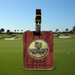 Rosewood Rectangle Golf Bag Tag with 2" Custom Metal Medallion - Tournamentshowroom.com