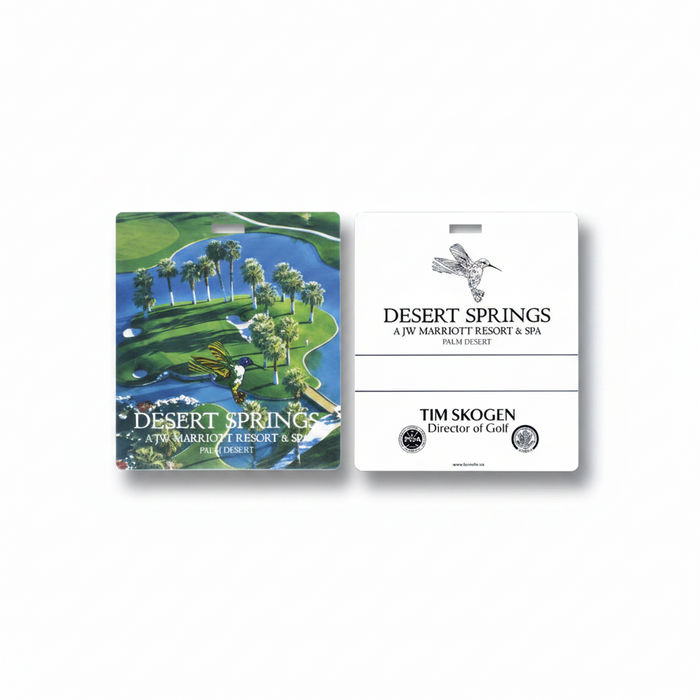 Custom Full-Color Plastic Golf Bag Tag with PVC Strap Tag - Tournamentshowroom.com