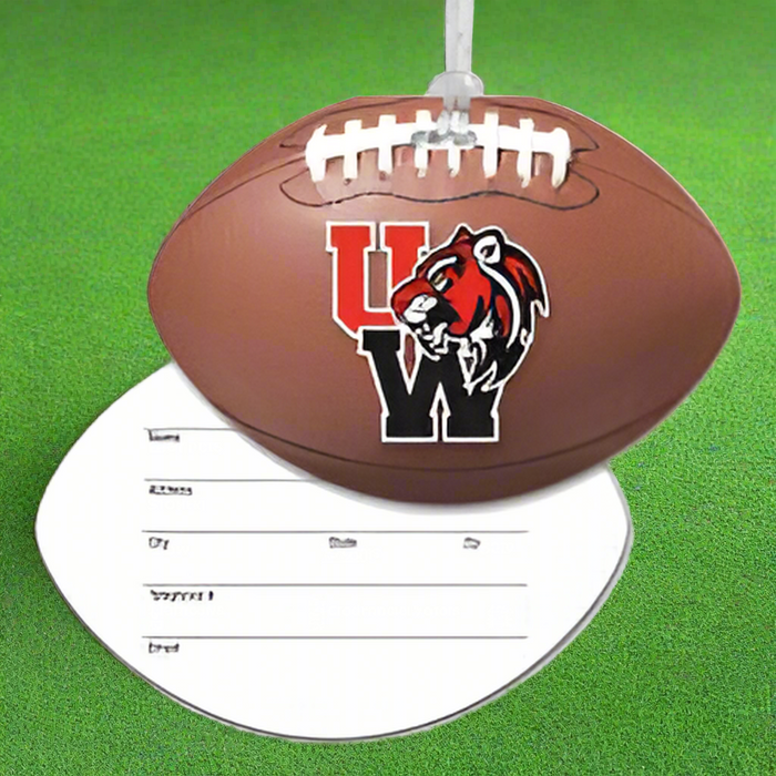 Custom Logo Football Luggage Tag with Clear Strap
