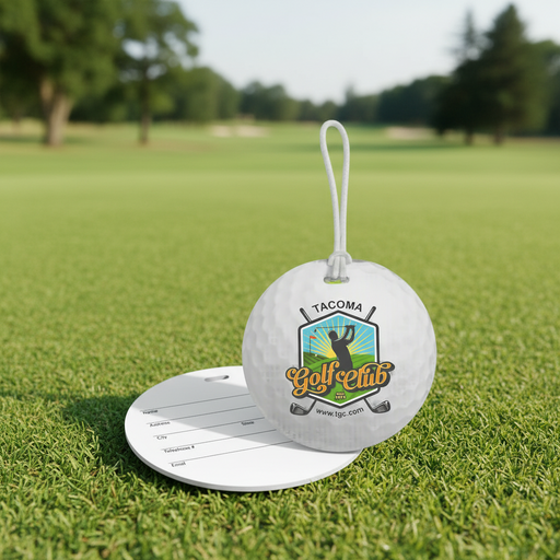 Custom Logo Round Luggage Tag with Clear Strap - Tournamentshowroom.com