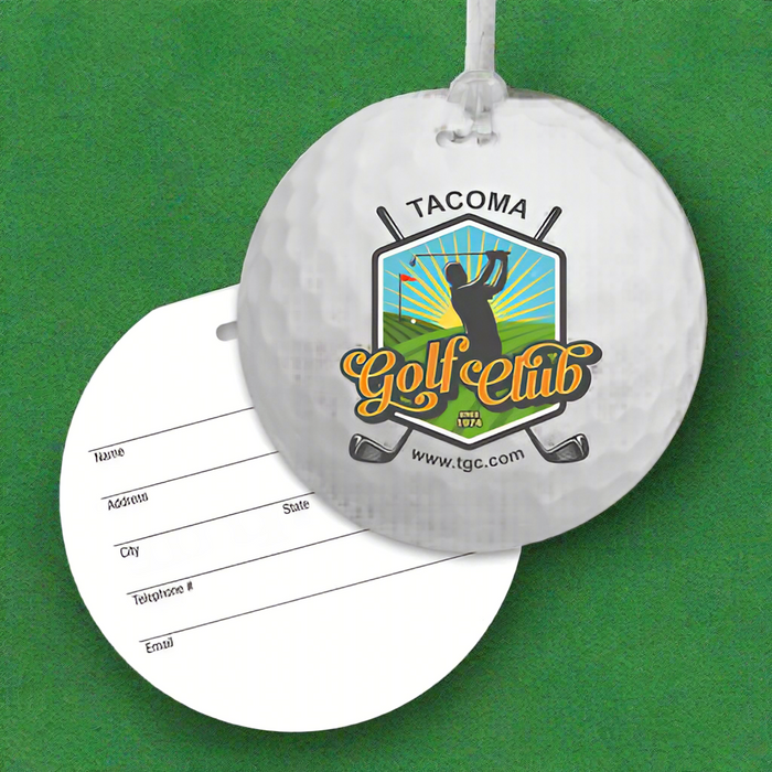 Custom Logo Round Luggage Tag with Clear Strap