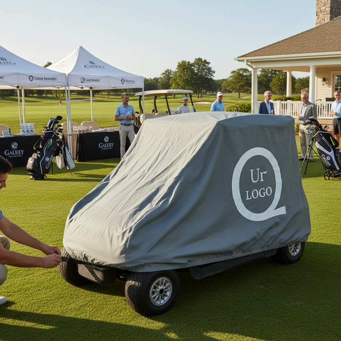 Custom Logo Golf Cart Cover with Storage Bag 210D Oxford Cloth