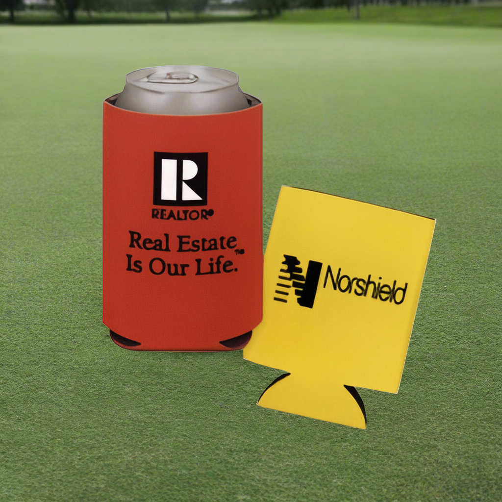 Custom Logo Budget Fabric Golf Can Insulator - Tournamentshowroom.com
