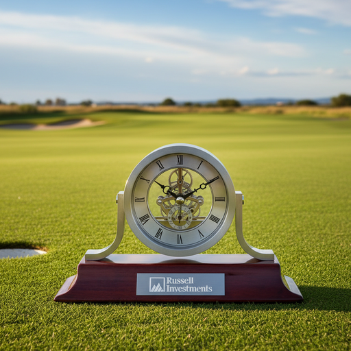 Custom Logo Golf Mantel Skeleton Clock - Tournamentshowroom.com