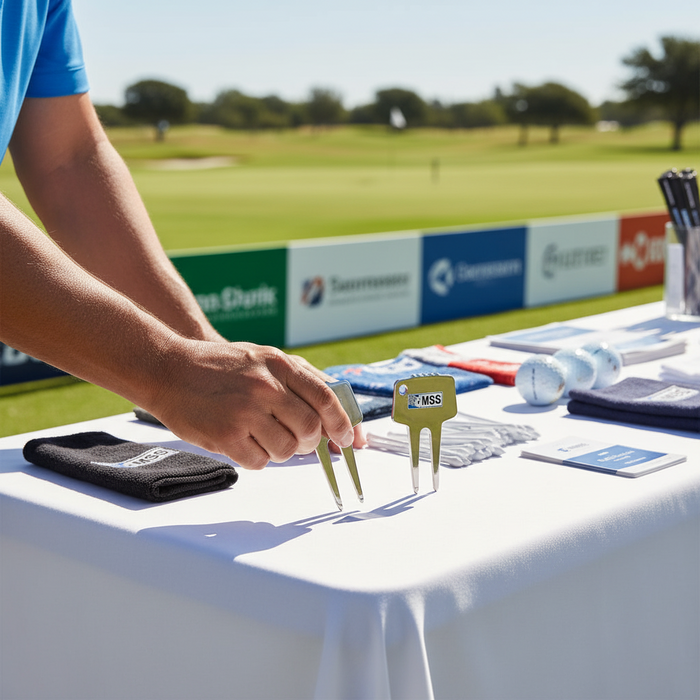 Custom Logo Golf Silver Tone Divot Repair Tool - Tournamentshowroom.com