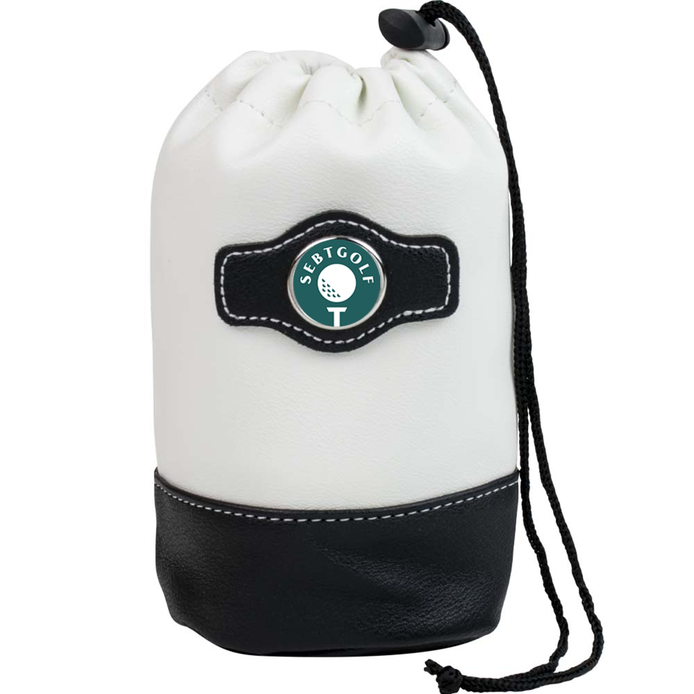 Golf Leather Drawstring Pouch-Tournamentshowroom.com
