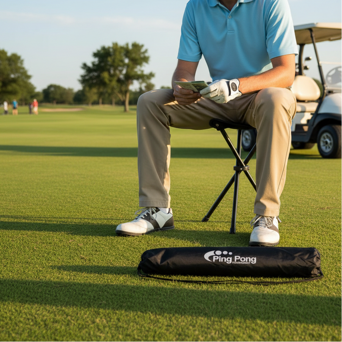 Custom Logo Folding Tripod Stool With Carrying Bag - Tournamentshowroom.com