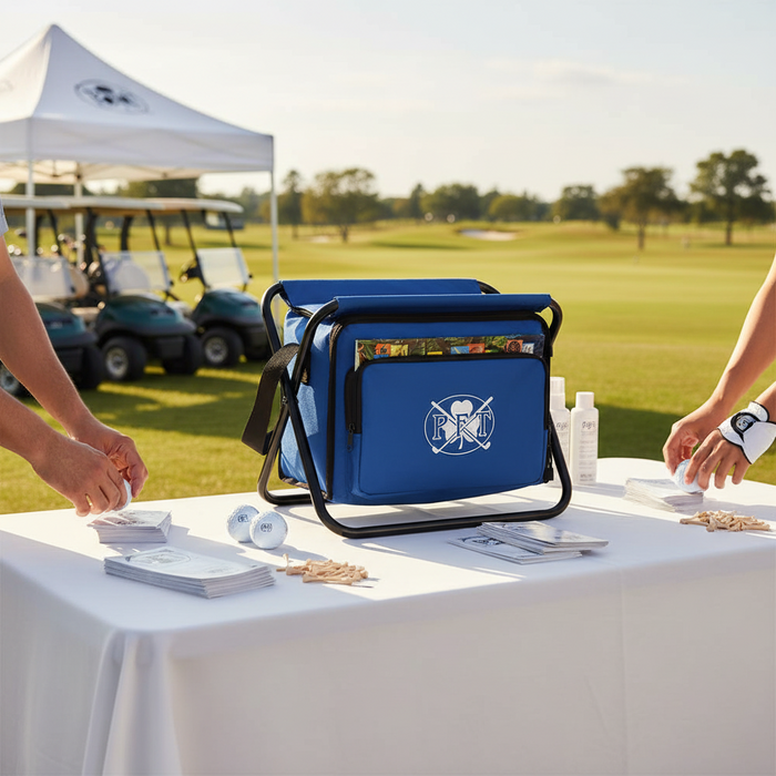 Custom Logo Deluxe 12-Can Cooler Chair with Insulated Seat