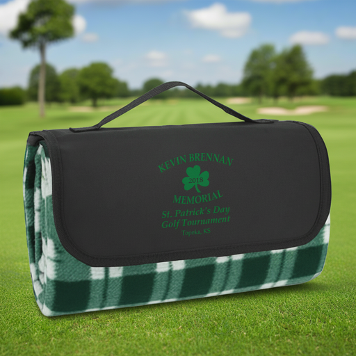 Custom Logo Roll Up Picnic Blanket with Carry Handle - Tournamentshowroom.com