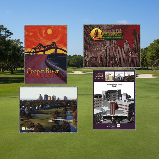 Custom Logo Golf Photo Blanket with Your Logo - Tournamentshowroom.com