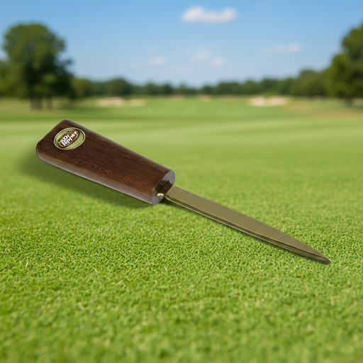 Custom Logo Rosewood Golf Letter Opener with Brass Finish - Tournamentshowroom.com