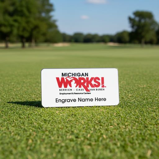 Custom Logo Jumbo Engraved Name Badge - Tournamentshowroom.com