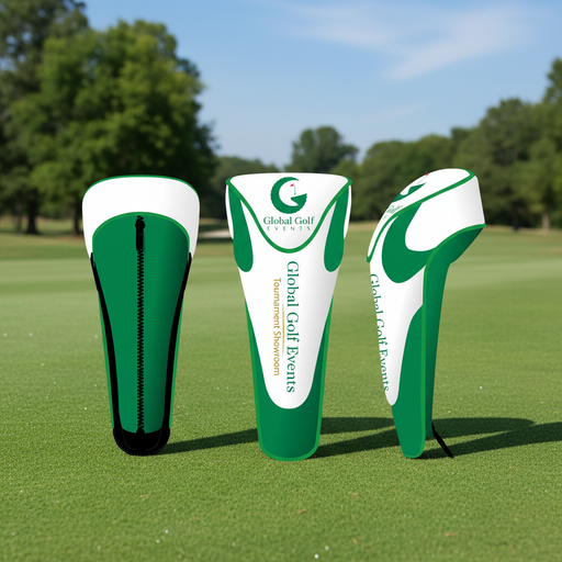Custom Logo Zipper Closure Golf Head Cover - Tournamentshowroom.com